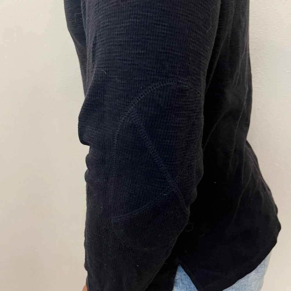 Club Room Men’s Solid Black Raglan Thermal Crewneck Pullover Sweater Size Large